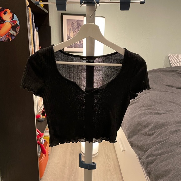 SHEIN Babydoll Crop Top (black) - Picture 2 of 2